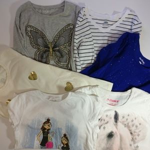 Lot of 6 T shirts Girls LG/10/12